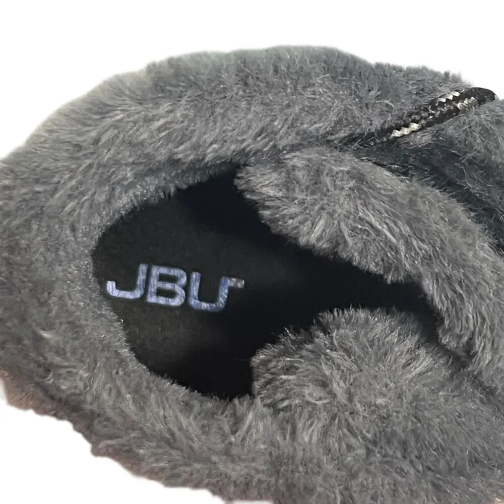 JBU Brisky Snow Boots Womens Size 6 Black Faux Fur Ankle Lace Up Winter